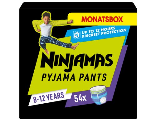 Pampers Ninjamas Jungs 8-12 Jahre Monatsbox / 54 Stück