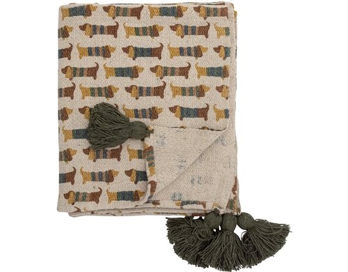 Bloomingville KuscheldeckeCharlie,160x130cm Recycelte Baumwolle, Polyester, Viscose