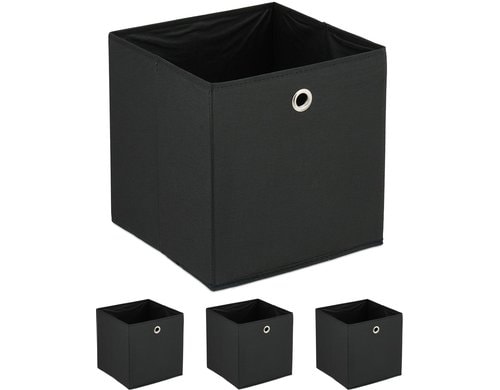 Relaxdays Aufbewahrungsbox 4er Set Schwarz