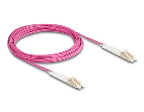 Delock LWL Duplex Patchkabel, OM4, 5m Multimode 50/125µm, LC-LC, Winkelbar