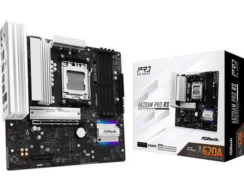 ASRock A620AM PRO RS, µATX, AM5 AMD A620A, AM5, 4x DDR5, PCIe 4.0