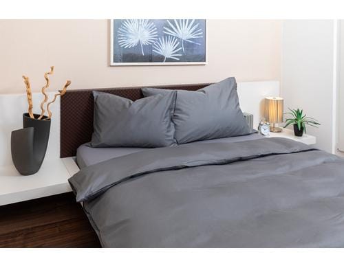 COCON Duvetbezug Satin TC300 160x210 cm, grau