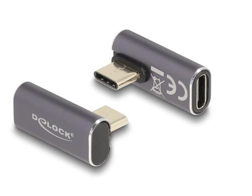 Delock Adapter USB-C Stecker zu Buchse 40 Gbps, 8K 60Hz, gedreht gewinkelt