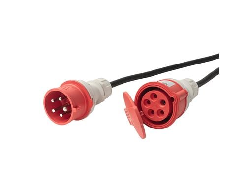 Industrie-Verlängerungskabel GdV 5x1.5mm2, CEE16/5 - CEE16/5, schwarz, 5m