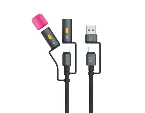 4smarts USB-C Kabelset 4in1 60W, 1m, schwarz