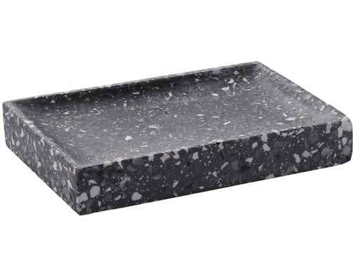 Diaqua Seifenschale Venice Polyresin, 12x8x2cm, Anthrazit