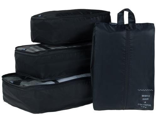 KOOR Packhilfen-Set Reesa 4-teilig 40x30x12,33x28x12,28x20x12cm,42x28cm,schwar