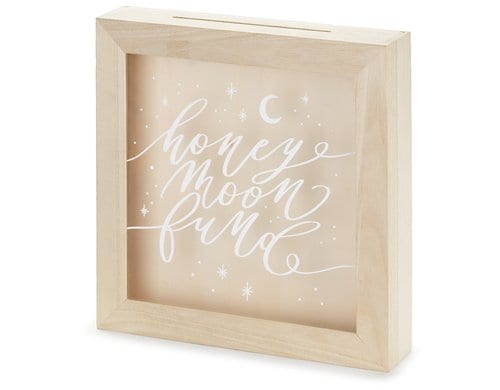 Partydeco Spardose Honeymoon Fund braun, 6 x 30 x 30 cm