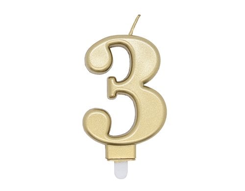 Amscan Kerzen Zahl 3 Sparkling Celebrations Gold