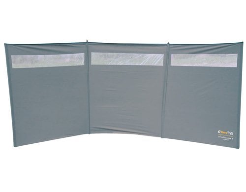 Windschutz 3 Flach mit Fenster Grau