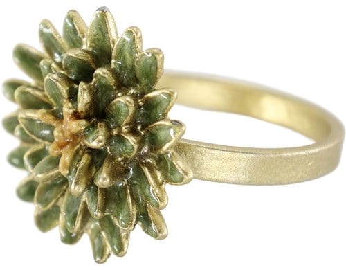 Chic Antique Serviettenring mit Blumen 8 Stück, 6x4 cm,grün antique