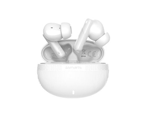 4smarts SkyBuds Screen ANC, Weiss bis 20h Wiedergabe, BT 5.4