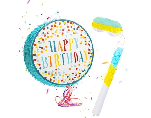 relaxdays Pinata Happy Birthday Mehrfarbig