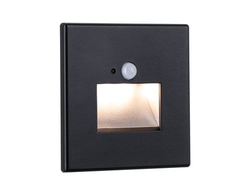 LED Wandeinbauleuchte Edge Quadro eckig 80 80x42mm 1,2W 25lm 230V 2700K Schwarz matt