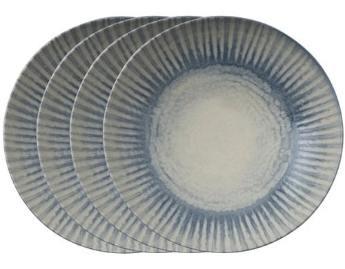 AK Set 4 Pizzateller Cm 32 Sunlight Blue Stoneware