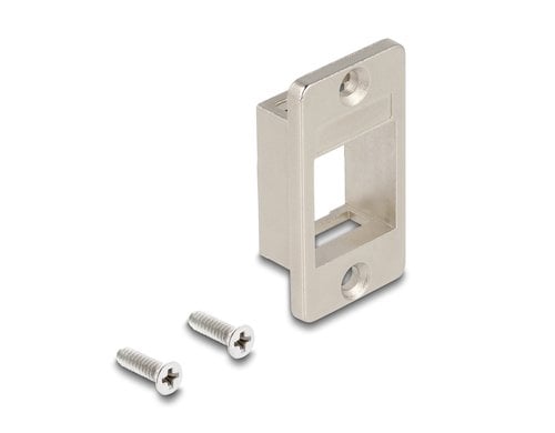 Delock Keystone Halterung 1 Port Zink Metall, silber, konische verschr.