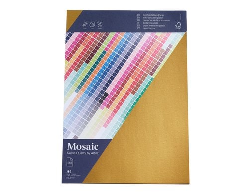 Artoz Schreibpapier Mosaic A4 25 Bogen, gold, 90gm2, Injekt und Laser