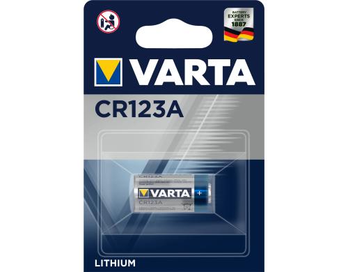VARTA Lithium Batterie CR123A, 1Stk Kapazität 1480 mAh