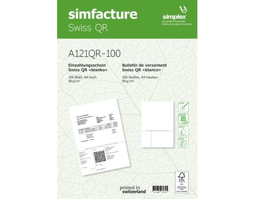 Simplex Simfacture Swiss QR FSC, 100 Stk 90 g/m², 100 Blatt