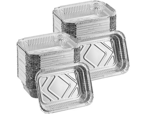 relaxdays Grillschale 100er Set Aluminium, ca. 4,5 x 18,5 x 13 cm