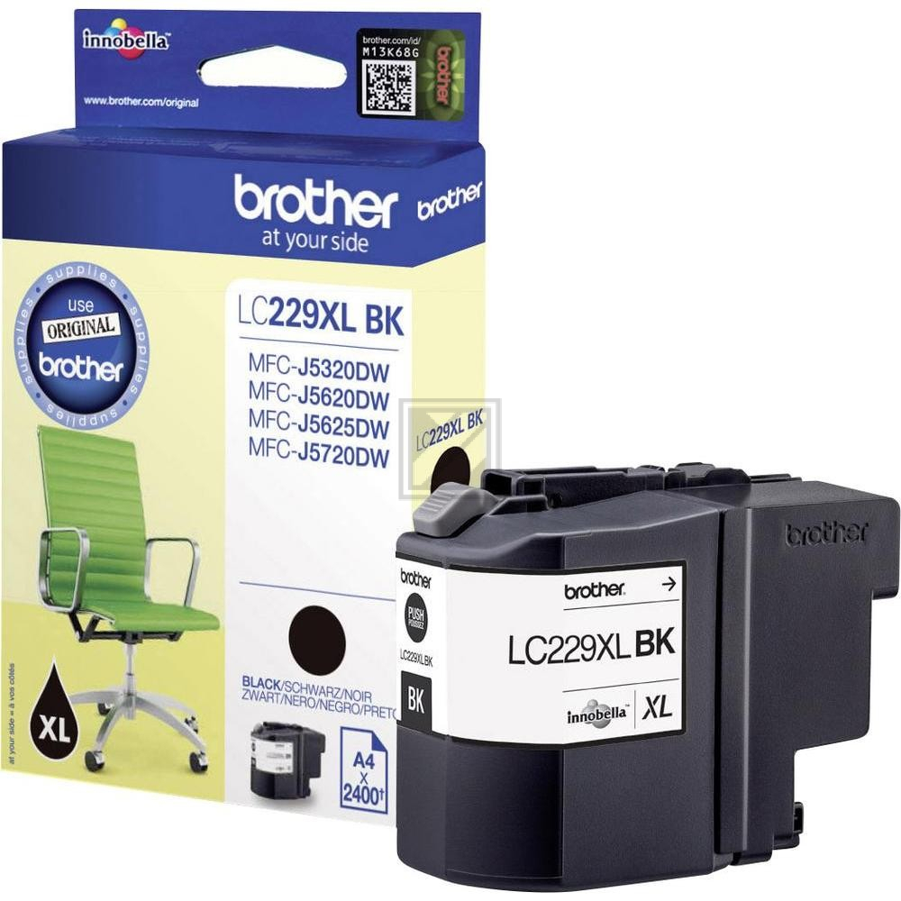 Tinte Brother LC-229XLBK, schwarz 2400 Seiten