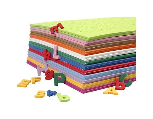 Creativ Company Moosgummi Buchstaben/Zahlen 24 Blatt,  Grösse 20 mm