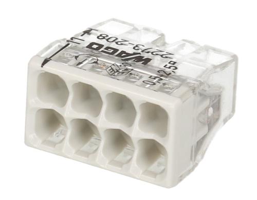 Wago Steckklemme Contact COMPACT 8-fach 8L 0.5-2.5mm2 24A, weiss, 4 Stück