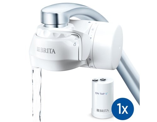 Brita Wasserhanhfilter Pack ON TAP V Einsetzbar an den Wasserhahn, 1 Filter+1Kar