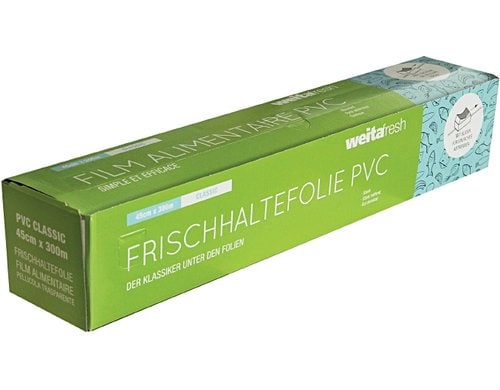 Weita Frischhaltefolie WF Classic PVC B45cm 1 Rolle 300m,Einzelbox m. Slider,9my