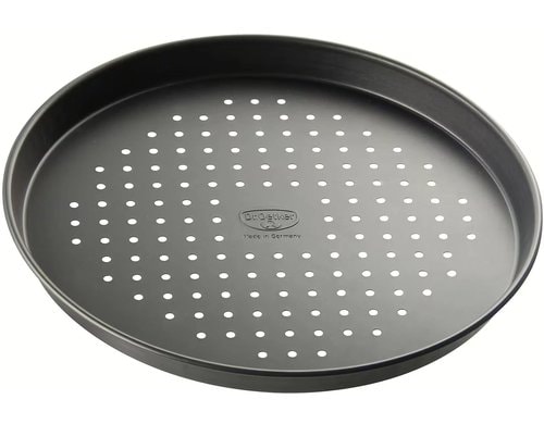 Dr. Oetker Aufback Pizzablech-Tradition 28 Stahlblech schwarz, perforiert, 28cm