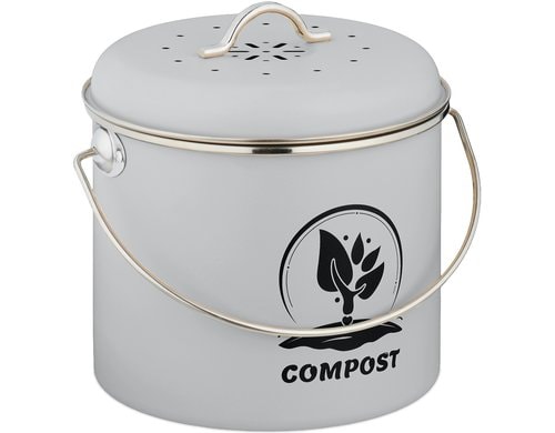 relaxdays Komposteimer 3.5 Liter, Grau