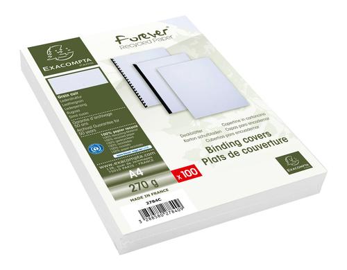 Exacompta Einbanddeckel Evercover Lederpr. 270g/m², Packung 100 Stk, Farbe Weiss