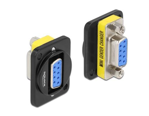 Delock Terminalblock  DB9Buchse/DB9Buchse schwarz, D-Typ Modul, 1x extern, 1x intern