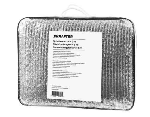 KRAFTER Aluminium Schattennetz F01160 4x6 m, 80% Schattierung