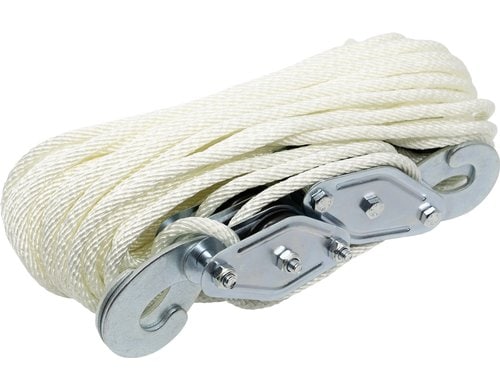 Flaschenzug 20m/PES-Seil 6mm weiss Beutel à 1Stk.