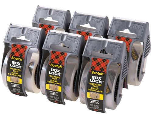 3M Scotch Box Lock Verpackungsklebeband 48 mm x 20.3 m, 6 Rollen mit Abroller