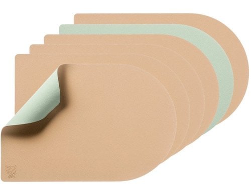 Björn Tischset arcus, rosa/grün 6 Stück, wendbar, recyceltes Leder
