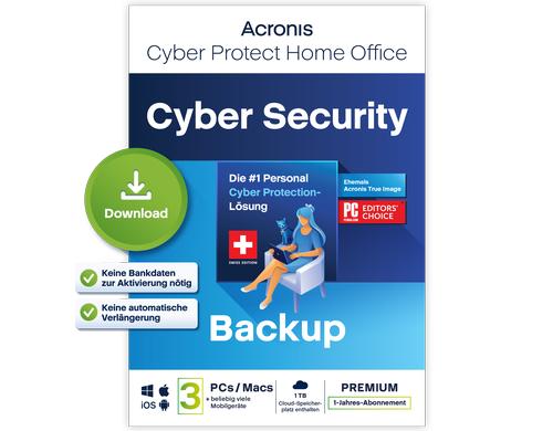 Cyber Protect Home Office Premium ESD, Subscription, 1yr, 3 PC, 1TB