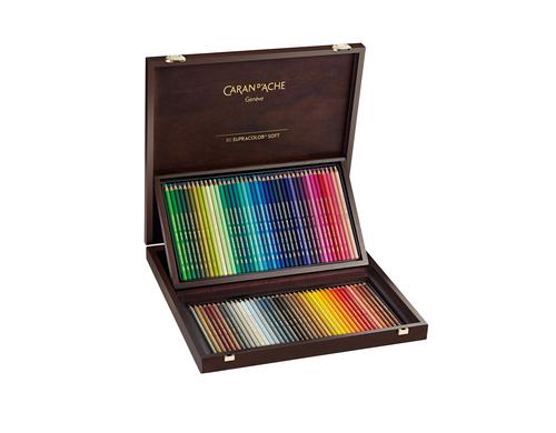Caran d'Ache Holzkoffer 80 Farbstifte Supracolor