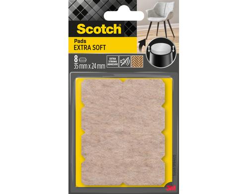 Extra weiche Filzgleiter 35mm x 24mm, Scotch Möbelgleiter