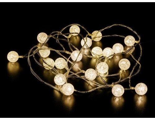 Dameco LED Micro Draht Balls 190cm LED ww, inkl. Timer 6/18h, exkl. 2x AA