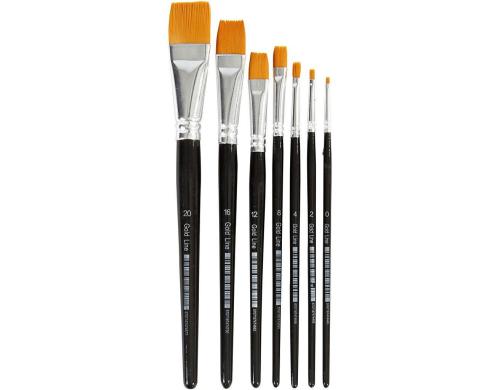 Creativ Company Flachpinsel Universal Nylon 7 Stück, 7 Grössen (0-20)
