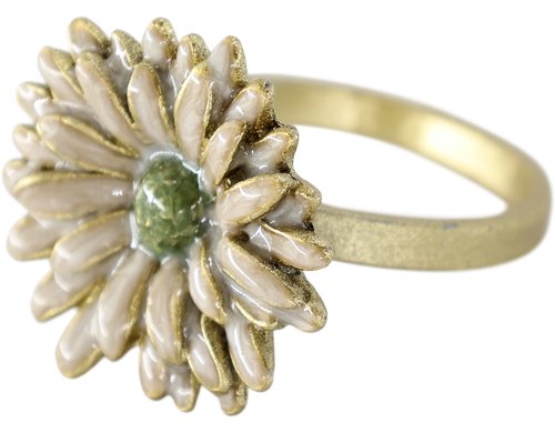 Chic Antique Serviettenring mit Blumen 8 Stück, 6x4 cm, creme antique