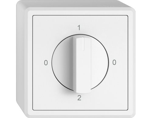 Feller EDIZIOliv AP Drehschalter 0-1-0-2 Komplettset mit Steckklemmen Snapfix