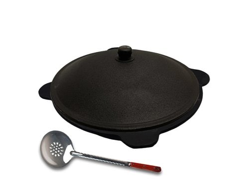 Kazan Gusseisen 16 Liter mit Schaumlöffel, Aludeckel