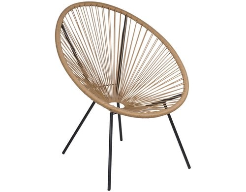Arti Casa Outdoor-Stuhl, Beige 74x86 cm (DxH), Geflochten, Metall