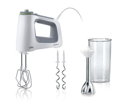 Braun Handmixer MultiMix 5 HM5107WH 750 Watt, stufenlose Geschwindigkeit, Turbo