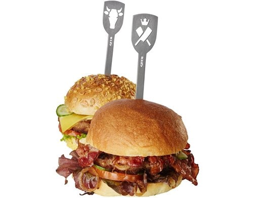 GEFU Hamburger Spiesse TORRO 2 Stück (Stier/Fleischerbeil)