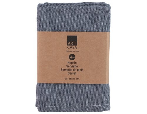Arti Casa Stoffserviette 4er Set, 35x35 cm Dunkelgrau