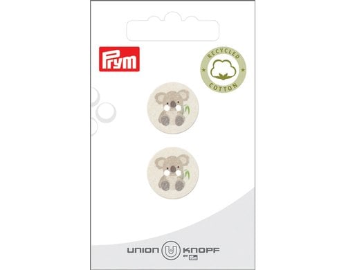 Bu Prym  Knopf BW/Poly-Knopf rec. 2-Loch 18 mm, Karte 2 Stück, creme